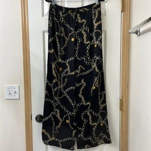 Mango Chain Print Wide Leg Pants